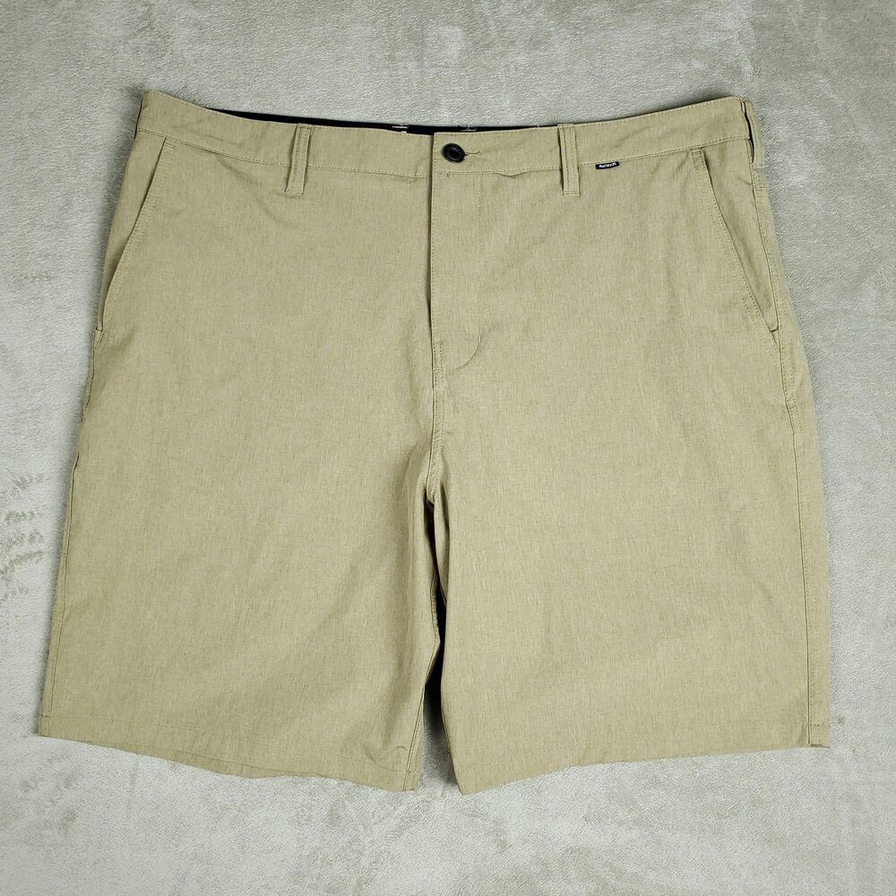 Hurley Phantom Shorts Mens 40 Beige Stretch Chino Lightweight Hybrid Summer